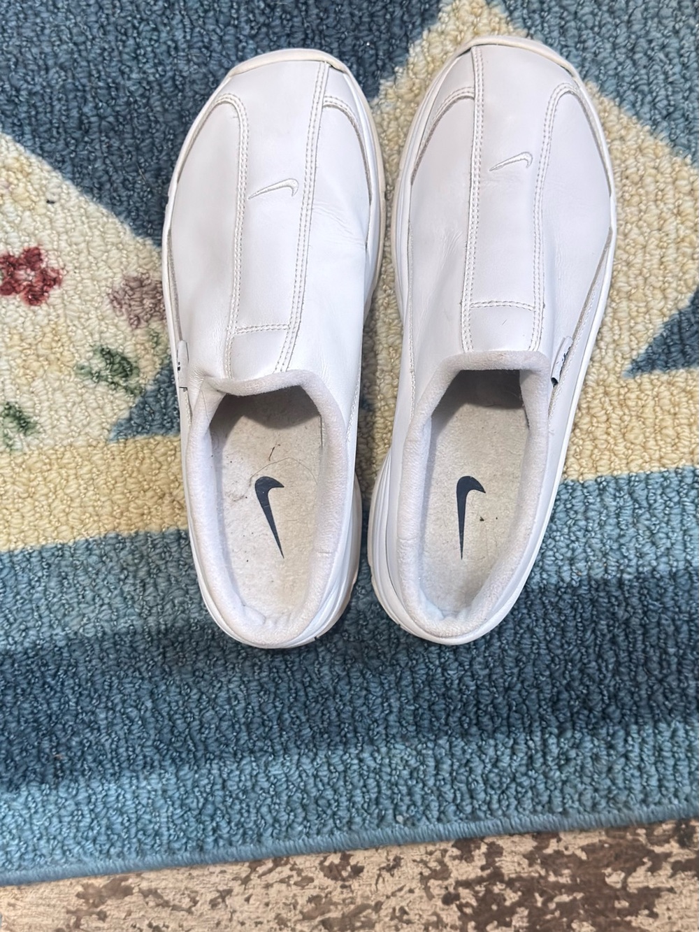 Nike White Slip-On Leather Casual Sneakers